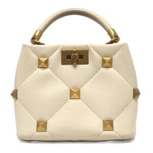 VALENTINO VW0B0197BSF Rockstud Roman studs Bag Hand Bag Leather White